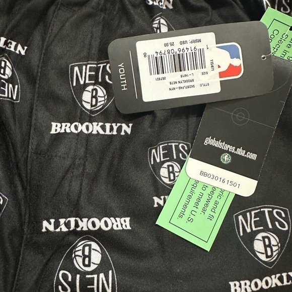 NWT - Youth NBA Brooklyn Nets Pajama PJ Pants - Picture 2 of 3